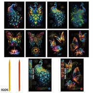 Zestaw Zdrapek KAOTPO Świecący w Ciemności 4szt Motyl Paw 21x28,5cm