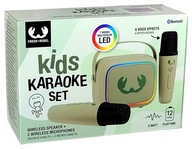 ZESTAW KARAOKE DLA DZIECI LED BLUETOOTH 2 MIKROFONY BEZPRZEWODOWE + GŁOŚNIK