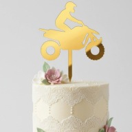 topper na tort dekoracja QUAD!!! złote lustro plexa