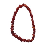 Naszyjnik z nieoszlifowanych bursztynów. PRL. Długość 63 cm.