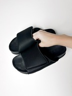 Czarne klapki mule Monki na platformie z rzepem, regulowane, vegan 39