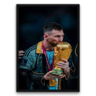 Plakat z ramą 50x70 cm Trofeum Marzeń Messi Piłka Nożna | Pomysł na Prezent