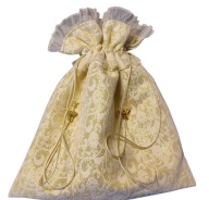 woreczek, sakiewka na karty, z jedwabiu.