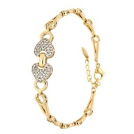 83725 BRANSOLETKA 18K POZŁACANA 17+3 CM 10 MM elegancka z cyrkoniami