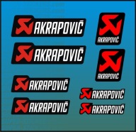 Naklejki Logo Akrapovic Zestaw 8szt Ścigacz Motocross Quad Enduro Nalepki