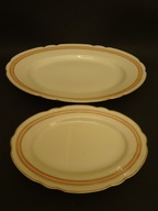 Ćmielów, dwa półmiski porcelanowe, porcelana Prl, dwa półmiski Prl