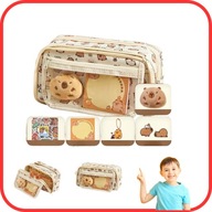 PIÓRNIK SZKOLNY ROZKLADANY DLA DZIEWCZYNKI DUZY KAPIBARA + 25 AKCESORII