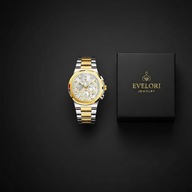 Luksusowy zegarek męski POEDAGAR Silver Gold White