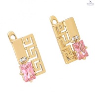 76887 KOLCZYKI 18K POZŁACANE 15/9 MM greckie z kryształkiem