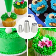3 tylki cukiernicze do trawy , włosów - komplet , dekoracja tort