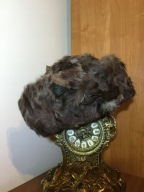 Czapka damska kapelusz 20s futrzana baranica 80s 70s vintage