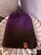 Czapka Handmade ciepła czapka kolor: śliwki w czekoladzie