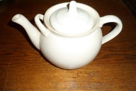 Biały klasyczny dzbanek do herbaty vintage polska ceramika lata 80 XXw.