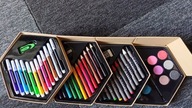 Zestaw artystyczny, kredki woskowe, drewniane, pisaki = 52 szt. + GRATIS.