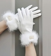 RĘKAWICZKI FUTERKOWE FUTERKIEM ocieplane zima vintage miłe kożuchem sexy