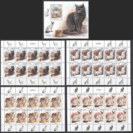 Angola 2019 ** cena 99,00 zł blok+4 arkusze, koty