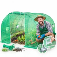 TUNEL FOLIOWY OGRODOWY NA WARZYWA 10m² 2,5x4x2m SZKLARNIA MOCNY DRZWI OKNA