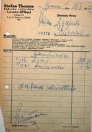 LESZNO - STEFAN THOMAS - FABRYKA CUKIERKÓW - RACHUNEK 1939r
