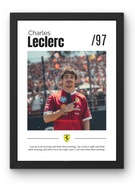 Plakat F1 – Charles Leclerc (format A4, z ramką)