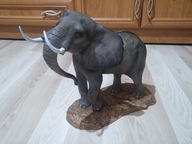 SŁOŃ BARDZO DUŻA FIGURA RĘKODZIEŁO SYGNOWANA NUMEROWANA CIĘŻKA