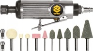 SZLIFIERKA PNEUMATYCZNA TRZPIENIOWA PROSTA 1/4'' 6mm +AKCESORIA 15el. VOREL
