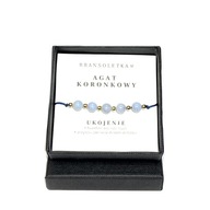 Bransoletka kamienie naturalne Agat Koronkowy Czakra Gardła Ukojenie