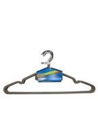 W5 wieszaki na ubrania metalowe z powłoką antypoślizgową beżowe 10 sztuk