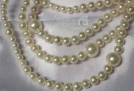 Girlanda zawieszka 50 cm 4 sznury pereł chrzest ślub dekoracja WYPRZEDAŻ