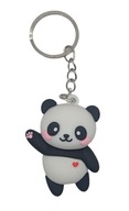 Brelok do Kluczy Słodki Miś Panda z Sercem Ozdoba do Plecaka i Torebki