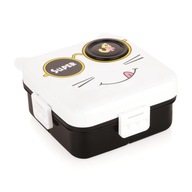 Pudełko śniadaniowe Super Cat Lunch Box 2-warstwy 1590ml+70ml Black-White