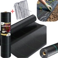 AGROWŁÓKNINA CZARNA GRUBA AGROTKANINA 90G 1,1Mx50M + 100 SZPILEK METALOWYCH