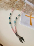 Pamiątka I Komunii Świętej - Naszyjnik z Morganitu z Apatytem