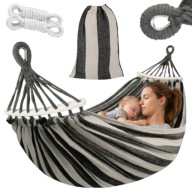 HAMAK DWUOOSOBOWY OGRODOWY DUŻY XXL HUŚTAWKA WZMOCNIONY TORBA PAŁĄK 250KG