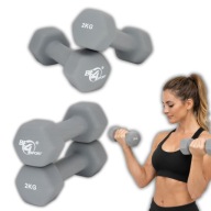 ZESTAW HANTLI CIĘŻARKI HANTLE NEOPRENOWE ŻELIWNE DO ĆWICZEŃ 2X 2KG PREZENT
