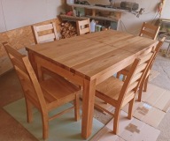 Krzesła Dębowe + stół 160 x 90 + 2 wkładki