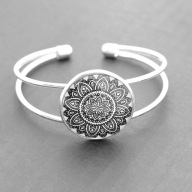 Bransoletka duża szeroka minimalizm MANDALA BALANSU retro vintage BANGLE