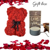 ZESTAW DUŻY MIŚ + LAMPKA LED ZESTAW NA WALENTYNKI