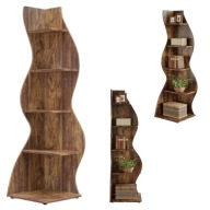 REGAŁ NAROŻNY TRIBESIGNS WOLNOSTOJĄCY BRĄZOWY LOFT ELEGANCKI STYL 178CM