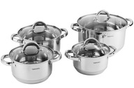 ZESTAW GARNKÓW INDUKCJA 8 EL KOMPLET NA GAZ GARNKI DUŻE STALOWE TOPFANN