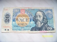 20 koron Czechosłowacja Seria E47 320993 1988r