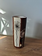 Wazon na kwiaty z ceramiki brązowy beż wys. 24 cm