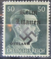 Niemcy stary znaczek z nadrukiem okupacja Litwy (1/1