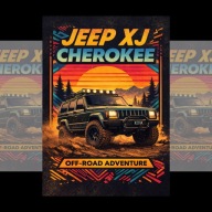 Plakat Motoryzacyjny Jeep XJ Cherokee A4 (21 x 29,7 cm) Dekoracja Ścienna