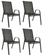 Krzesło ogrodowe Kontrast metal czarne 4 szt.