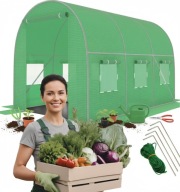 TUNEL FOLIOWY 3x2 OGRODOWY 6m² SZKLARNIA UV-4 OKNA ZIELONY FUNFIT GARDEN