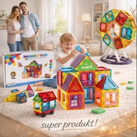 Magnetyczne Klocki DUŻE 3D Konstrukcyjne Magnetic Tiles Zestaw 71 elementów