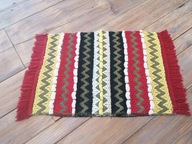 WEŁNIANA TKANA DEKORACYJNA POSZEWKA NA PODUSZKĘ FRĘDZLE 38 x 51