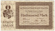 Banknot zastepczy - SAGAN - Żagań - 5 000 Mark - 1923