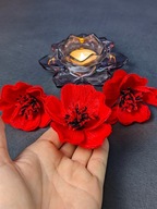 Maki kwiaty z krepiny na palmę wielkanocną 10 szt