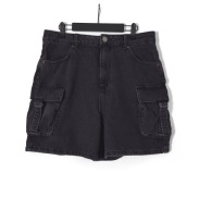 Damskie Spodenki Szorty Cargo Jeansowe Grafitowe Primark |R. 40/L